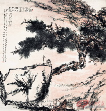 Stone and Sails, traditional Chinese painting, 249.5×242cm, 1958